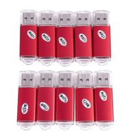 10Pcs USB Flash Drive 128 MB Key Chain Flash Memory Drive for Win 8 PC Gift , Red