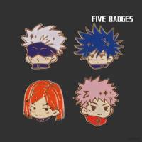 Yb2 เข็มกลัดโลหะ ลายอนิเมะ Jujutsu Kaisen Gojo Yuji Megumi Pin แฟชั่น สําหรับห้อยกระเป๋า BY2