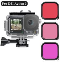 เคสสำหรับ DJI Action 3กันน้ำ40เมตร,ดำใต้น้ำป้องกันสำหรับ Dji Action3กล้องแอคชั่นแคมเมราอุปกรณ์ตกแต่ง