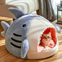 SHARK Shape House Cat Bed Dog Bed WARM confortable Cushion ตะกร้าสัตว์เลี้ยง Soft Puppy kitten MAT BAG washable Product Other Organizer