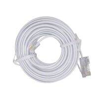 6เมตร20ft RJ11 6P4C ไปยัง RJ 45 8P 4C สายเคเบิลโทรศัพท์แจ๊คเสียบหัวสัญญาณLAN สีขาว