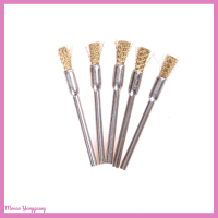 Manao 5pcs 3mm * 5mm Shank ขัดทองเหลืองลวดแปรงล้อหมุนเครื่องมือทำความสะอาด