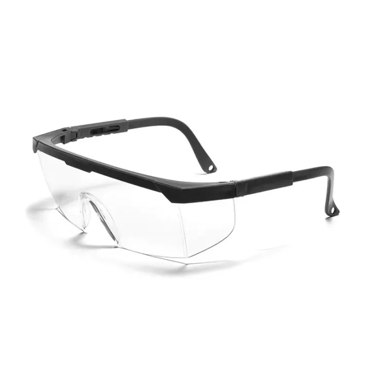 1piece Clear Safety Glasses with Black frame PolyCarbonate PPE ANSI Z87