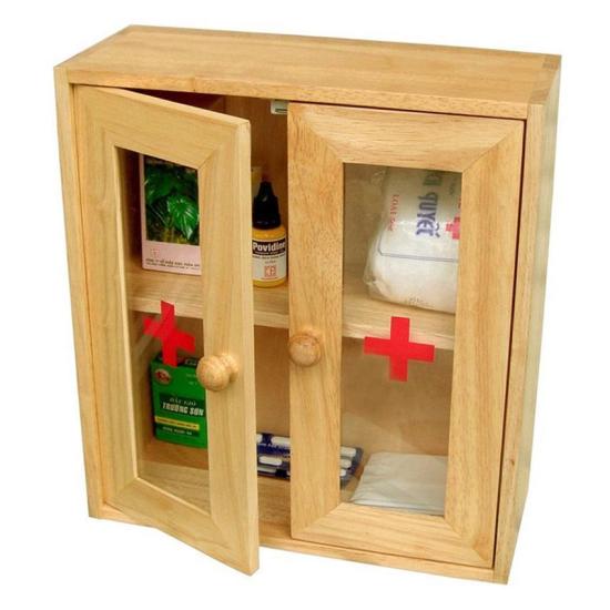 Tủ y tế cửa mica gỗ đức thành - tủ đơn - ảnh sản phẩm 1