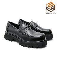 COD DSFEDTGETEER Boxshoes Mens Penny Loafers Slip On Lazy Shoes Platfor Leather Casual Shoes 38-44