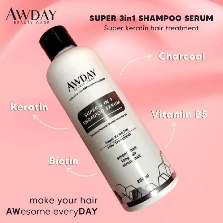Awday SUPER 3in1 shampoo serum Keratin 250ml Lazada Indonesia