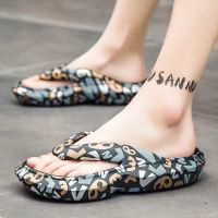 Women Mens Flip Flops Summer Slippers Graffiti Beach Slide Sandals Non-slip Thick Soled Couple Home Outdoor Boy Girl Bath Shoes