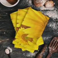 Sunflower Blossoms Yellow Flower Microfiber Cleaning Cloths Hand Towels Dishcloth Utensils For Kitchen House Things Wipe Towel