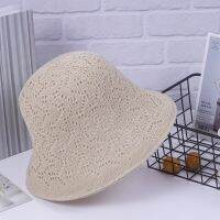 【CC】 2023 New Beach Caps Korean women double-sided hollow knitted fisherman hat breathable sun summer basin