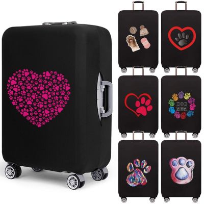Suitcase Dust Cover Luggage Elastic Covers Footprints Print for 18-28 Inch Trolley Baggage Protective Cover Travel Accessorie