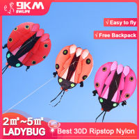 9KM 2㎡ ~ 5㎡ Ladybug Kite Pilot Lifter Kite Single Line Soft Inflatable Show Kite 30D Ripstop ไนลอนพร้อมกระเป๋า