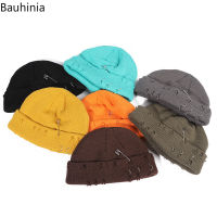 Bauhinia NEW Winter Knitted Hat With Ring Hip Hop Beanie Hat For Woman Man Outdoor Warm Solid Color Skullies Hat Bonn