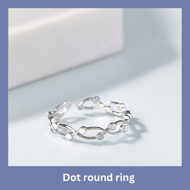 แหวนเงิน-dot-round-ring-แหวนเงินดีไซน์น่ารัก