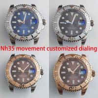 40Mm Case Nh35 Movement Case Sapphire Glass Lens With Calendar Luminous Mens Watch Accessories 904 Stainless Steel Custom Logo