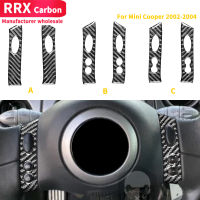 Carbon Fiber Steering Wheel Switch Button Panel Cover Sticker For Mini Cooper Hatch One R50 R53 2002 2003 2004 Multiple Styles