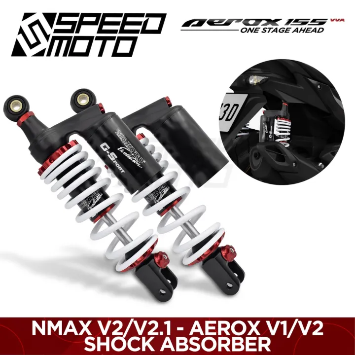 Factory direct sales NMAX V2,V2,1 AEROX V2,V1 REAR SHOCK GAS ABSORBER W BASO 305MM GOLD BLACK SERIES 2PCS SPEEDMOTO Lazada PH