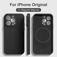 Original Liquid Silicone Case For iPhone 14 13 12 11 Pro Max Mini XS XR X 8 Plus SE For Magsafe Magnetic Wireless Charge Cases