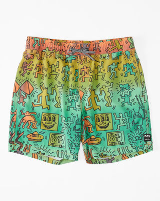 Billabong กางเกงว่ายน้ำผู้ชาย ขาสั้น Keith Haring Bash Layback 17" Boardshorts 231 ABYJV00110-MUL