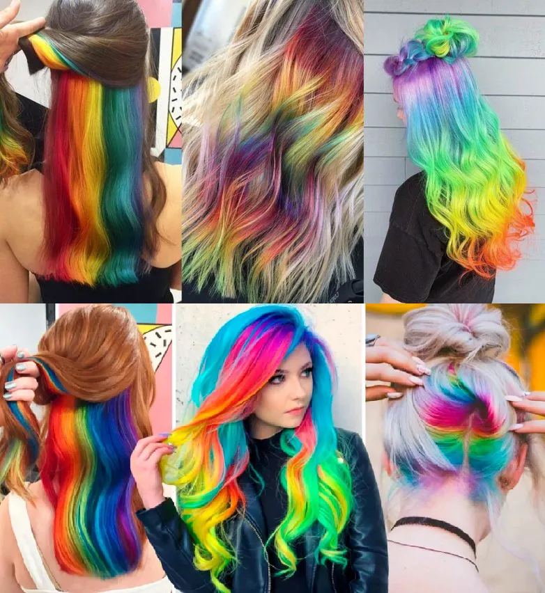 1 color ONLY DIY rainbow hair color DIY Lisa Famous fruity coloring dye  coloring shampoo 100ml ( ash grey / milk tea / angel blue / Peacock Green /  pastel green /