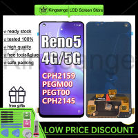 Kingsange ชิ้นส่วนจอแสดงผล OLED สำหรับ OPPO Reno 5 4G/Reno 5G/Reno 5G/Reno 5K/Reno 6 5G/Reno 7 5G ชุดประกอบหน้าจอสัมผัส LCD สำหรับ OPPO Reno 5 4G Reno 5 5 5 5G Reno 5K Reno 6 5G Reno 7 5G Lcd