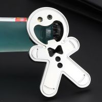 Metal Multifunctional Gingerbread Man Bottle Opener Creative Keychain Red Wine Beer Soda Opener Bar Accessories Gifts Pendant