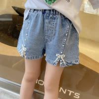 [Ready Stock] Summer Childrens Denim Shorts Cotton Stretch Girls Pants Infants Cheap Girls Beautiful All-Match Baby Medium-Sized Children Trendy Thin