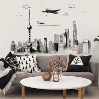 [24 Home Accessories] Dream City สติ๊กเกอร์ติดผนังอาคารสถาปัตยกรรมสติ๊กเกอร์ติดผนังห้องนั่งเล่นห้องนอนตกแต่งบ้าน Art Wall Decals ภาพจิตรกรรมฝาผนังขนาดใหญ่