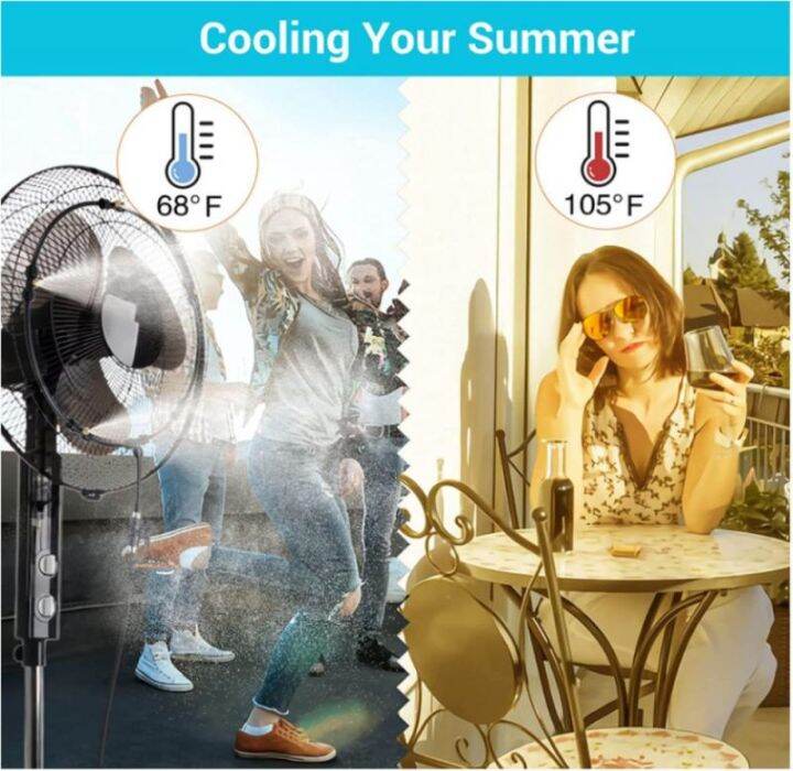 【CW】 Cooling Water Fog Sprayer System Fan Misting Kit Patio Breeze
