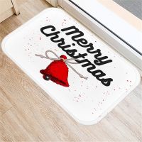 White Christmas Decoration Mat letter Pattern Kitchen Mats 40x60cm Door Mat For Home Living Room Velvet Indoor Anti-Slip Rug