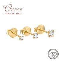 CANNER 3ชิ้น/เซ็ต Bling Moissanite ต่างหูเพชรสำหรับผู้หญิง925สตั๊ดหูเจาะกระดูก Earlobe Jewerly