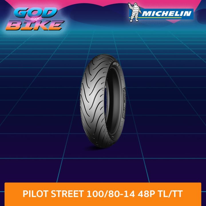 ยางมอเตอร์ไซค์-michelin-pilot-street-ขอบ-14-ทุกขนาด-ยางใหม่จากคลัง-fino-click-pcx-mio-scoopy-i