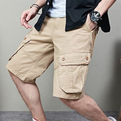 Cargo Shorts Men Streetwear Y2k Shorts Casual Black 2023 Summer Fashion Side Pocket Breeches Male Elastic Waist Shorts New