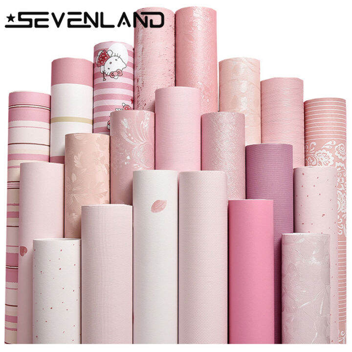 Sevenland 100cmx60cm Self adhesive PVC Waterproof Pink Wallpaper Home