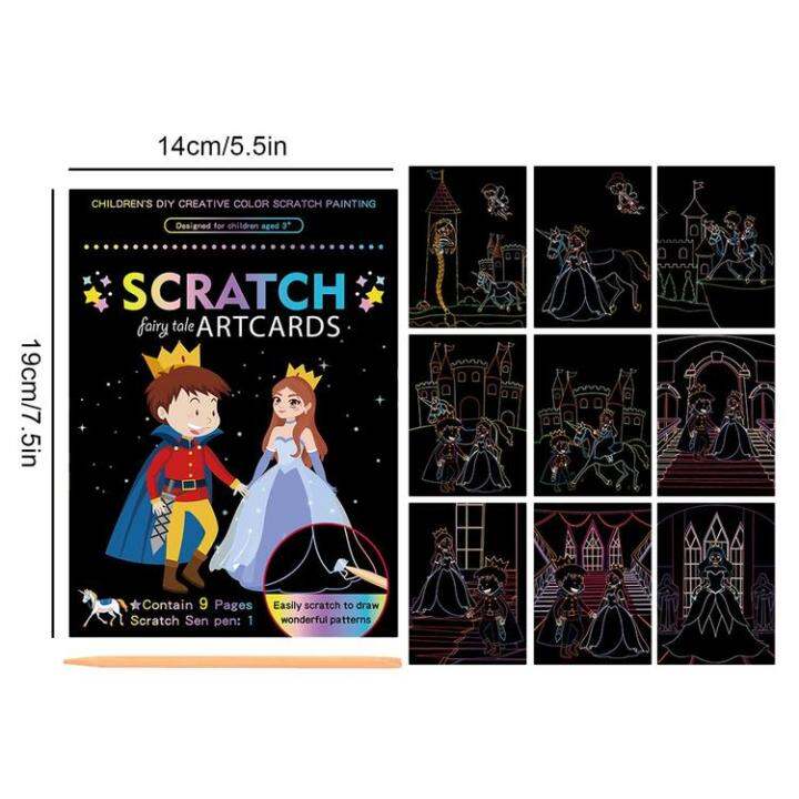 scratch-paper-art-set-rainbow-scratch-off-craft-kit-black-scratch-paper-set-9-sheets-of-double-sided-scratch-odorless-rainbow-paper-for-diy-crafts-sturdy