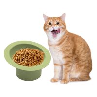 1pc Cat Dog Bowls 15 Degrees Raised Elevated Slanted Cat Bowl Safeguard Neck Puppy Pet Feeder Non-slip Crash Cat Food Bowl
