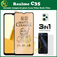 3in กระจกเทมเปอร์เซรามิก C35 Realme 1 OPPO Realme 5i C20 6i 6 5 Pro 8 9 10 5G 4G 8Pro 9i C11 C25Y C12 C3 C17ฟิล์มบาง C21 C25S C30 C31 C33เคลือบด้าน + ฟิล์มเลนส์ + ฟิล์มด้านหลัง