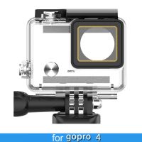 สำหรับ Gopro Hero 4เคสกระเป๋ากล้องกันน้ำสีดำสำหรับ Go Pro ขับรถใต้น้ำฝาครอบป้องกัน4ชิ้นกล้องแอคชั่นแคมเมราอุปกรณ์เสริม