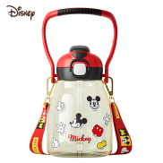 Disney 850ml Plastic Water Bottle Student Large Capacity Portable Lanyard