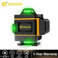 GROSAM เลเซอร์360ที่วัดระดับได้16เส้น4D เลเซอร์ Nivel ปรับระดับเองลำแสงสีเขียวแนวตั้งตามแนวนอนสำหรับชุดเครื่องมือช่างของเล่น