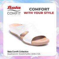 Bata Comfit บาจา คอมฟิต รองเท้าเพื่อสุขภาพ รองแตะส้นหนา 1 นิ้ว พื้นนิ่ม ใส่สสบาย รุ่น Batty สีขาว 6611621