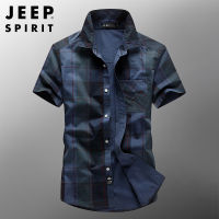 JEEP SPIRIT เสื้อเชิ้ตแขนสั้นผู้ชาย,เสื้อเชิ้ตลำลองแฟชั่นใส่ได้ทุกโอกาส