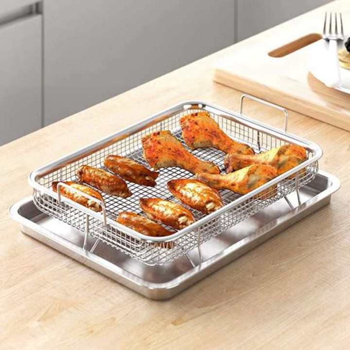 rectangular-basket-rust-steel-air-fryer-basket-for-oven-stainless-steel-crisper-tray-and-pan-deluxe-air-fry-in-your-oven-for-the-grill