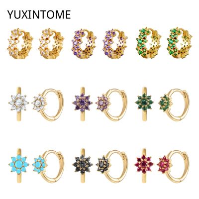 【CC】 Luxury 925 Sterling Ear Needle Colorful Gold Earring Hoop Earrings Trend Jewelry  Accessories