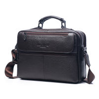 Mens leather messenger bag first layer cowhide small Briefcase business bag shoulder bag large-capacity casual Totes handbag