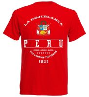 Summer Fashion Short Sleeve Size Print Peru MenS Footballer Legend Soccer 2019 Peru 1821 Design Tops Shirts