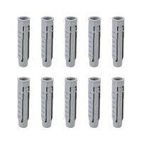 uxcell 25pcs 10mmX50mm Plastic Expansion Pipe Column Concrete Anchor Wall Plug Gray  for Home Garden DIY Application Pipe Fittings Accessories