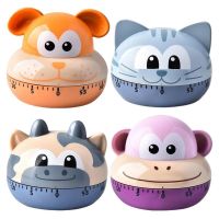 Cartoon Animal Kitchen Timer Mechanical Manual 60 Minutes Countdown Reminder Cute Kitten Dog Kitchen Gadgets Study Timer