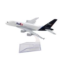 เครื่องบินผสม1/400 Fedex Express A380ขนาด16ซม. ของตกแต่งของเล่นจำลองเครื่องบินของขวัญสำหรับเด็กคอลเลกชัน