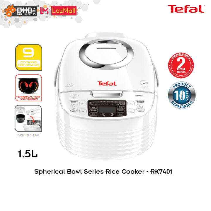 Tefal Spherical Bowl Series Rice Cooker 1.5L RK7401 White Lazada