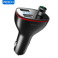 ROCK FM Transmitter รถไร้สาย Bluetooth 4.2 FM วิทยุ Modulator รถ ชุด 2.4A USB Car Charger แฮนด์ฟรี Aux Audio เครื่องเล่น MP3